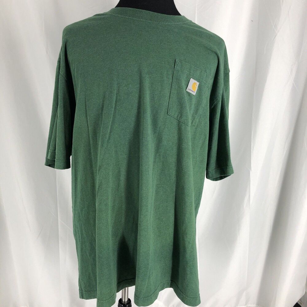 Carhartt T-Shirt Men’s Green Pocket Short Sleeve Loose Fit Work Tee 2XL